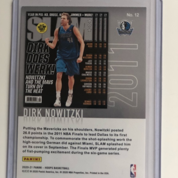 2020 Panini NBA Hoops Slam Dirk Nowitzki - Picture 2 of 2